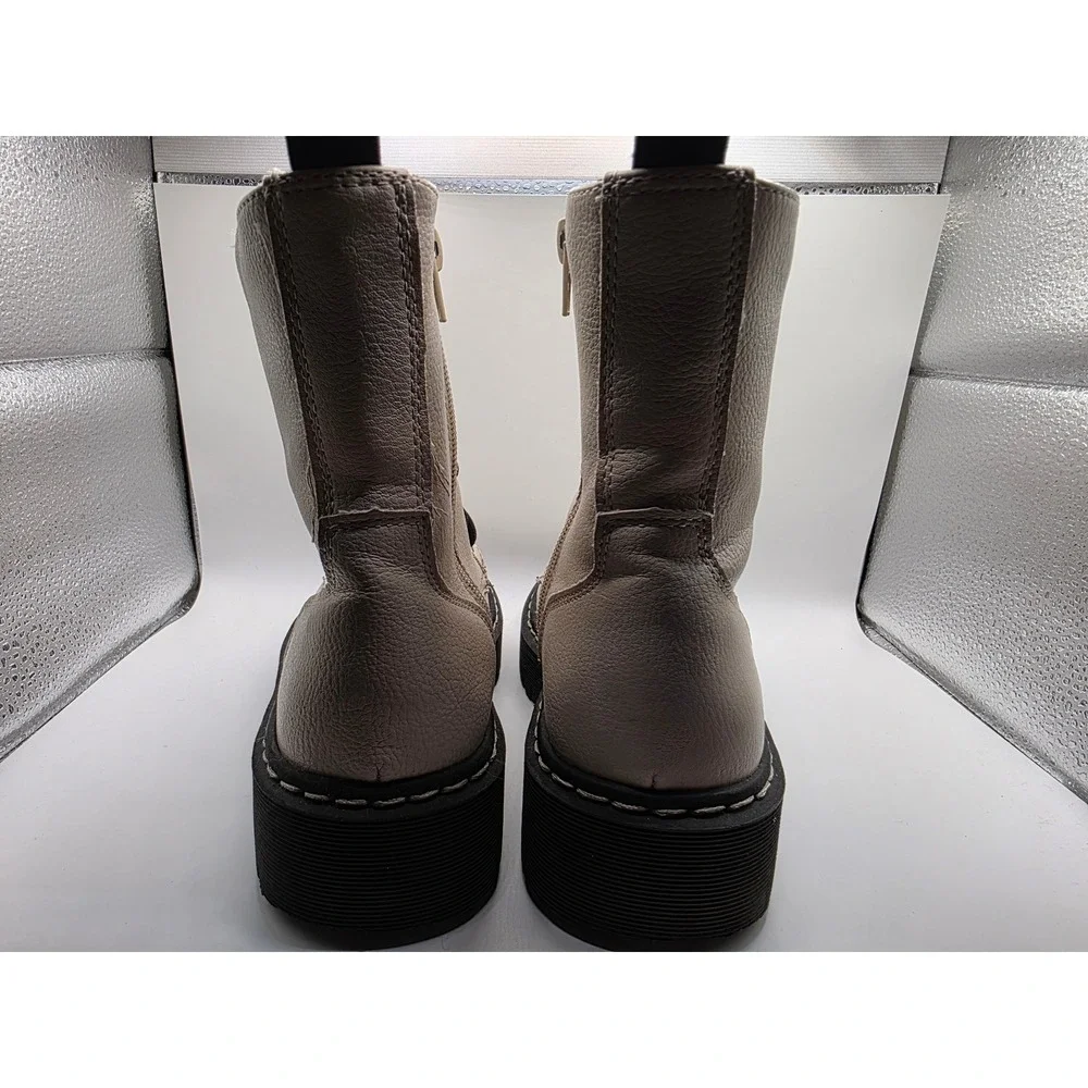 Sincerely Jules Harley Combat Boots Cream Beige Platform Lug Sole Mens 7 P2HRL10